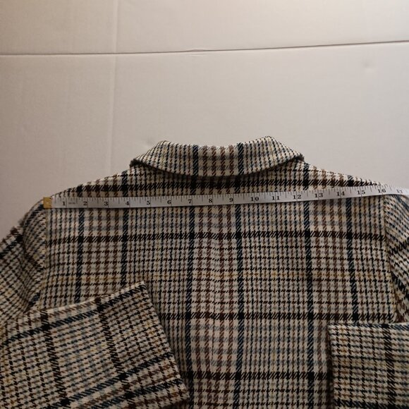 Talbots Plaid Double Breasted Blazer Women’s Navy Brown Cream Size 16P NWT - Picture 9 of 15